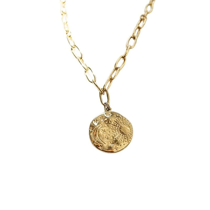 Little Grey Moon Gold Celestial Necklace