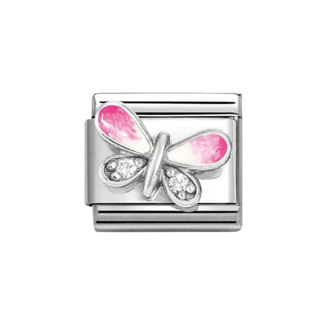 Nomination Silver Classic Pink Butterfly CZ Charm