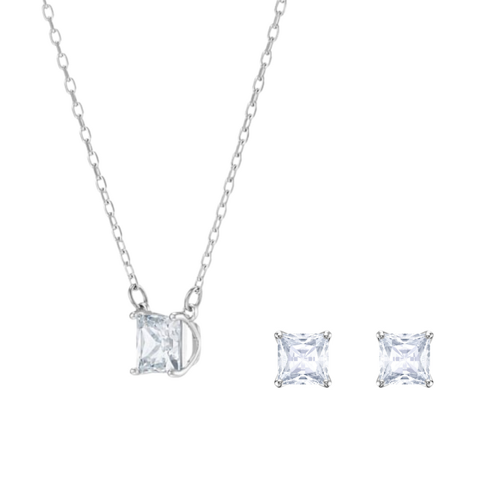 Swarovski Silver Attract Necklace and Earring Set