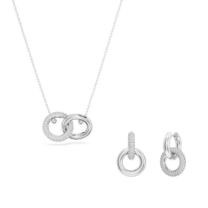 Swarovski Dextera interlocking Necklace and Earring Set