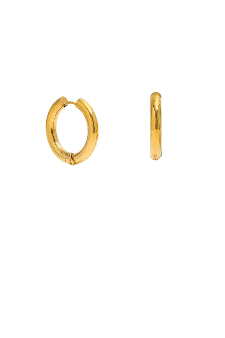 Mococo Essentials Gold Two-Way Hoop Earrings