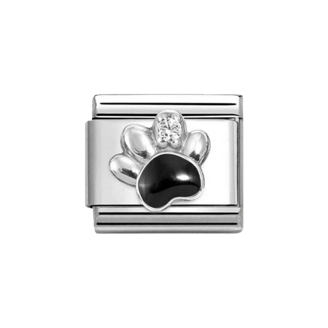 Nomination Silver Classic Black Paw Print CZ Charm