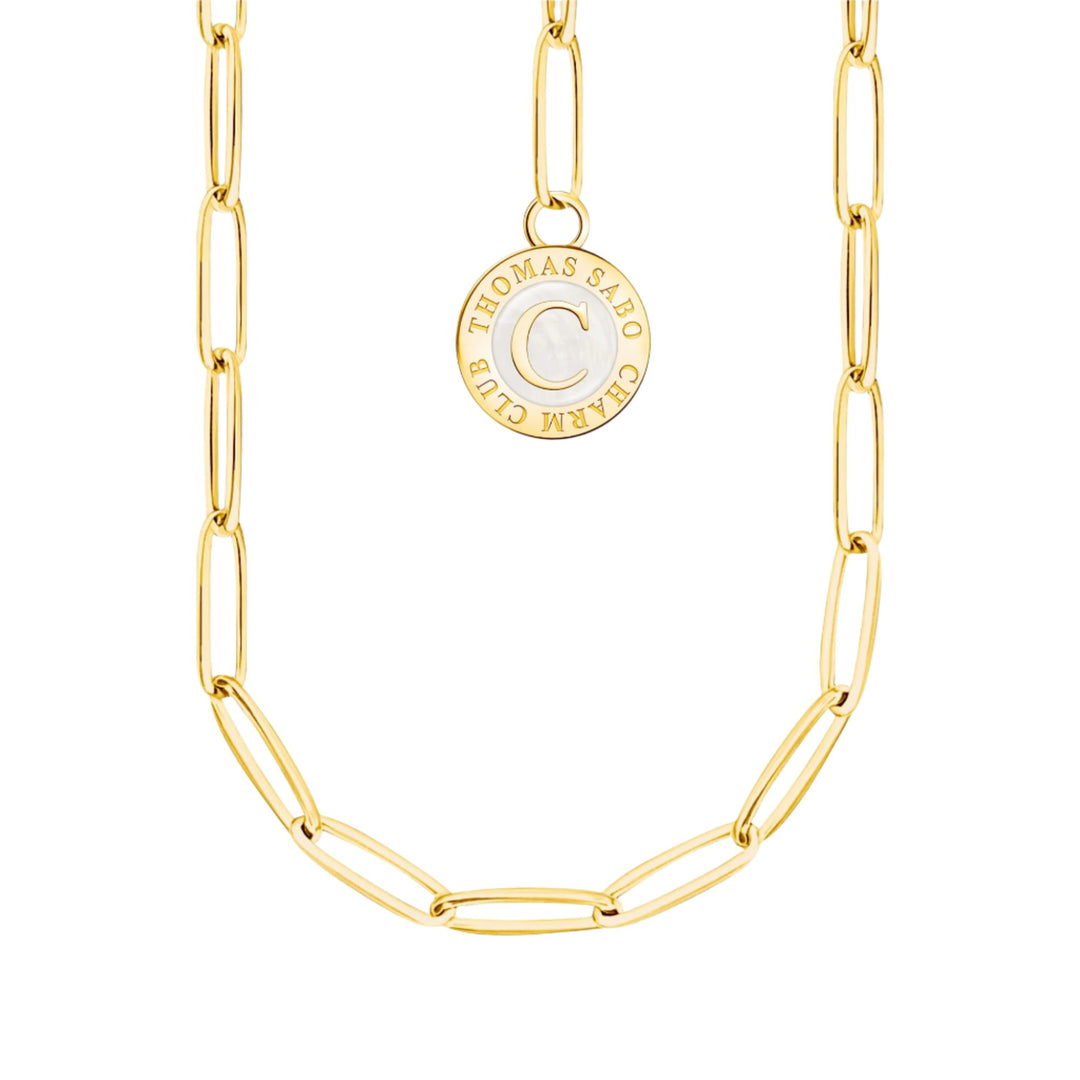 Thomas Sabo Gold Square Fine Link Charm Necklace