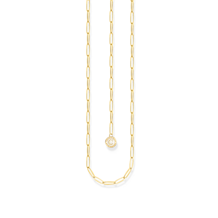 Thomas Sabo Gold Square Fine Link Charm Necklace