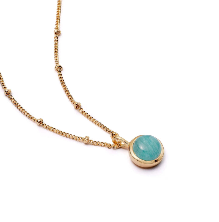 Daisy London 18ct Gold Plate Amazonite Healing Stone Necklace