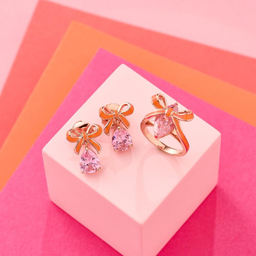 Amelia Scott Bow Ring Coral Blush Pink & Rose Gold  1