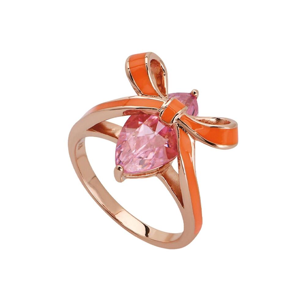 Amelia Scott Bow Ring Coral Blush Pink & Rose Gold 