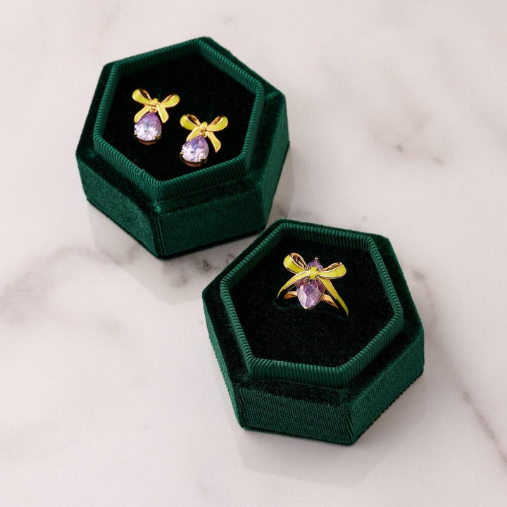 Amelia Scott Bow Ring Lime Lilac & Gold  4