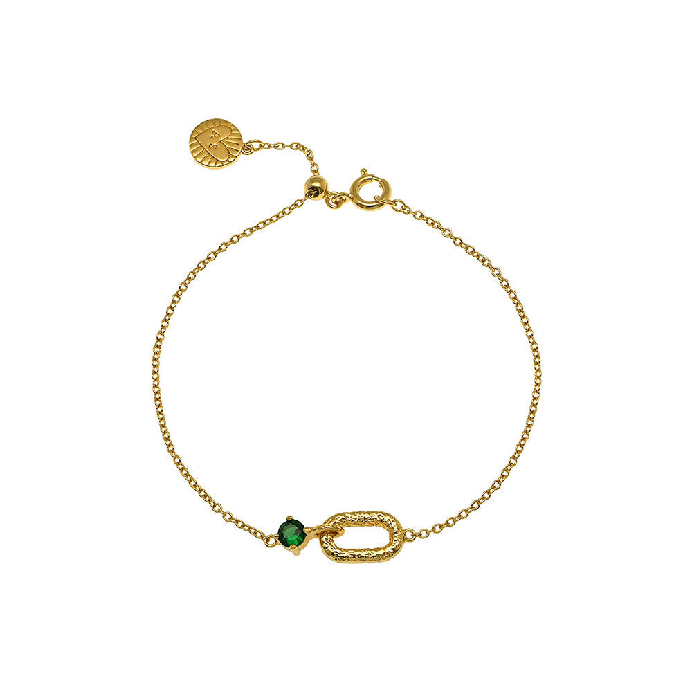 Amelia Scott Gold Antique Emerald Green Bracelet image