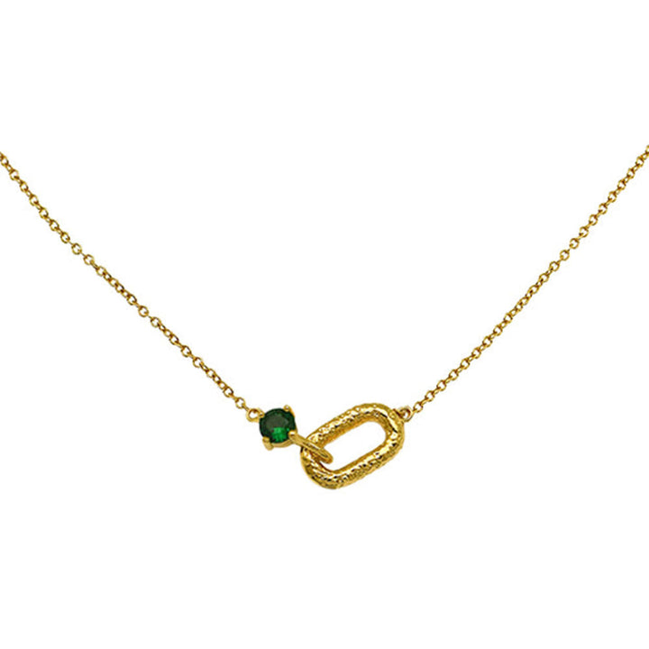 Amelia Scott Gold Antique Emerald Green Oval Necklace image