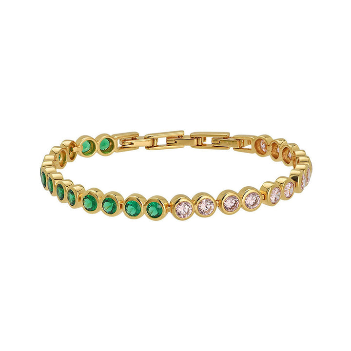 Amelia Scott Gold Blush Pink & Emerald Green Bracelet Stacking Set image 3