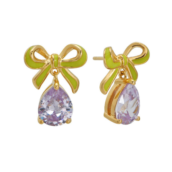 Amelia Scott Gold Bow Lilac Earrings image 1