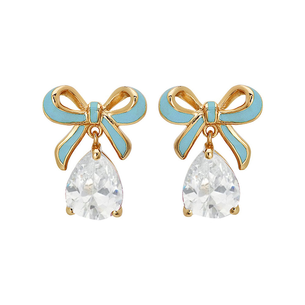 Amelia Scott Gold Bow Turquoise Earrings image 2