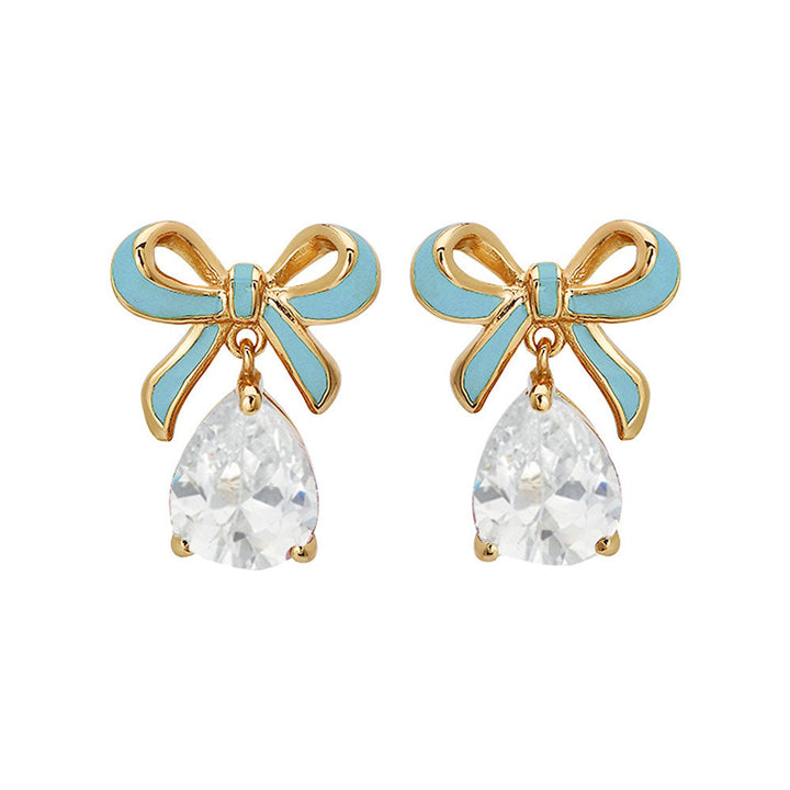 Amelia Scott Gold Bow Turquoise Earrings image 2