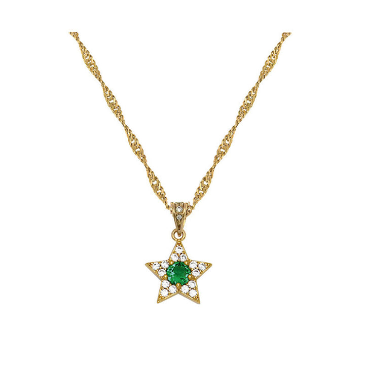 Amelia Scott Gold Celeste Cluster Moon Emerald Green Star Pendant Necklace image