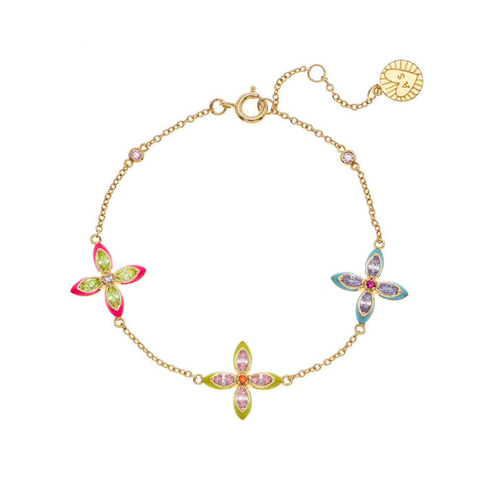 Amelia Scott Gold Lucky Clover Sherbet Enamel Bracelet image