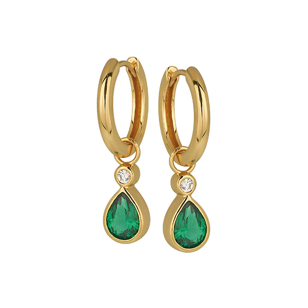 Amelia Scott Gold Sofia Emerald Green Hoop Earrings image