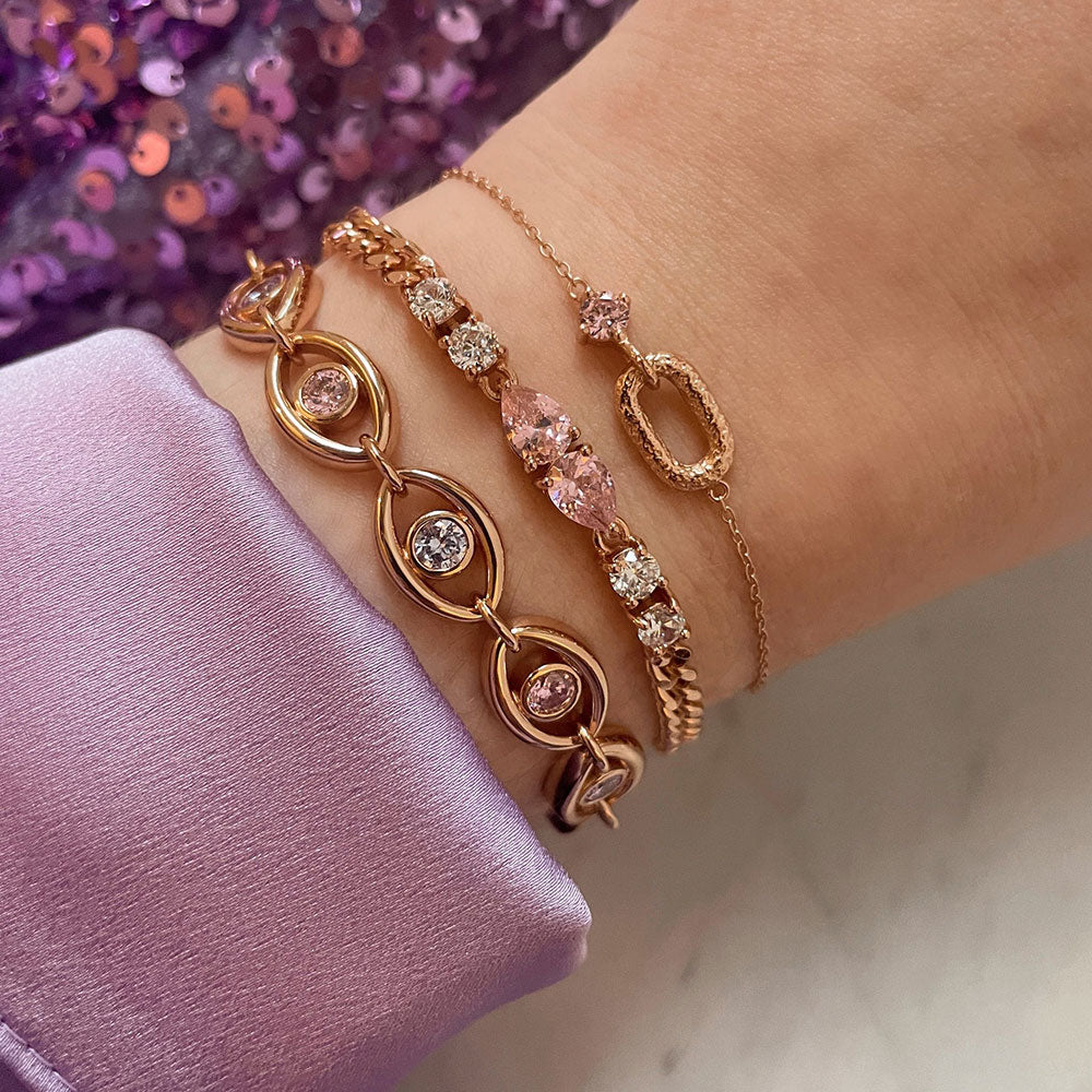 Amelia Scott Rose Gold Blush Pink Bracelet Stacking Set image