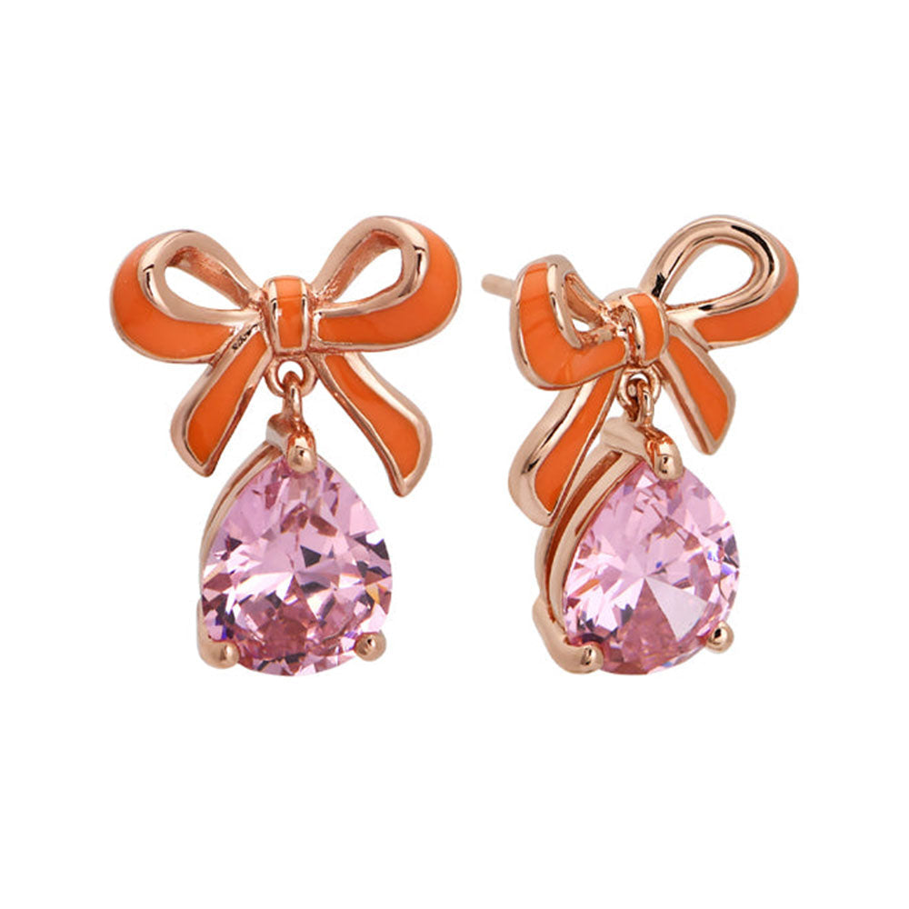 Amelia Scott Rose Gold Bow Blush Pink Earrings image 1