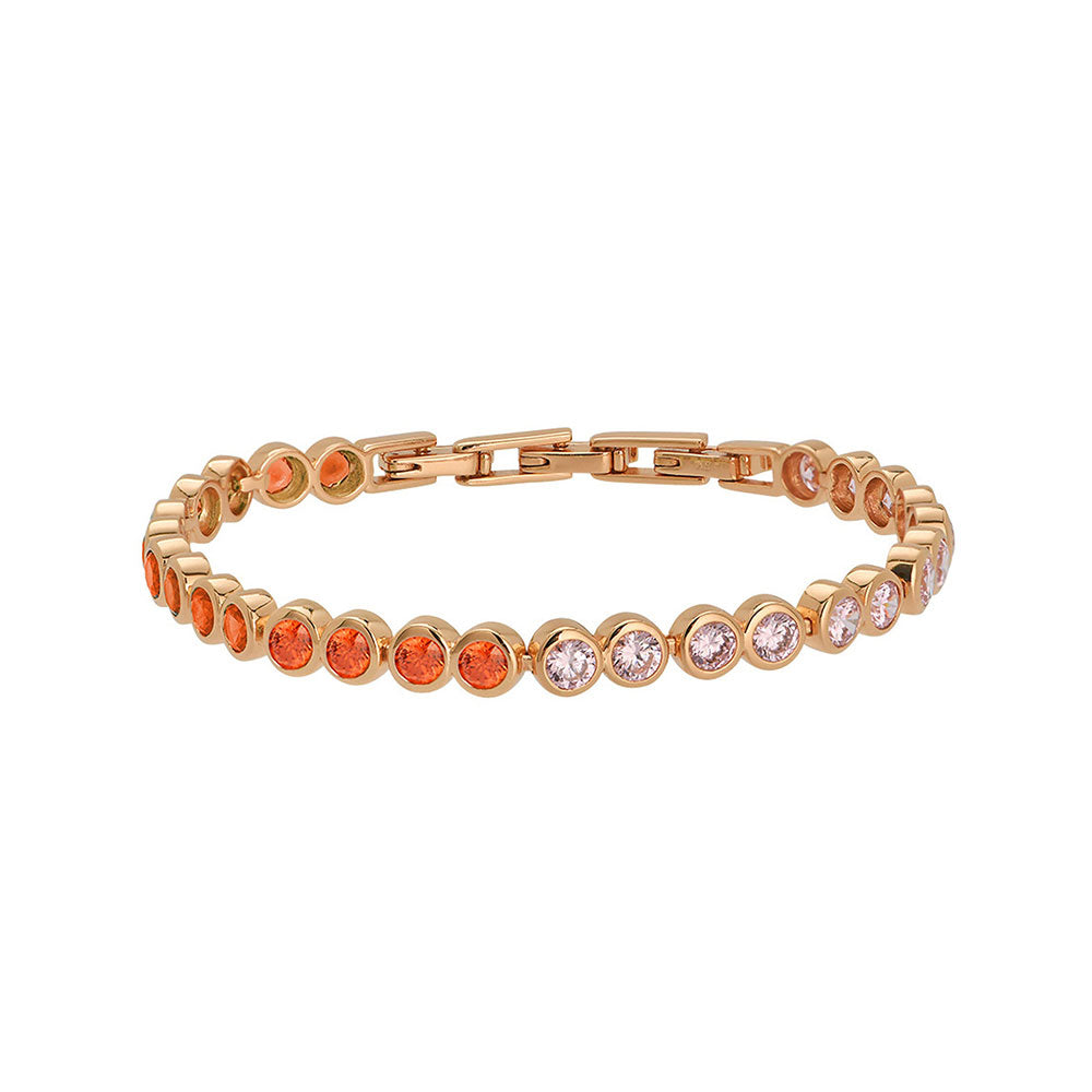 Amelia Scott Rose Gold Dotty Tennis Pink & Orange Bracelet image