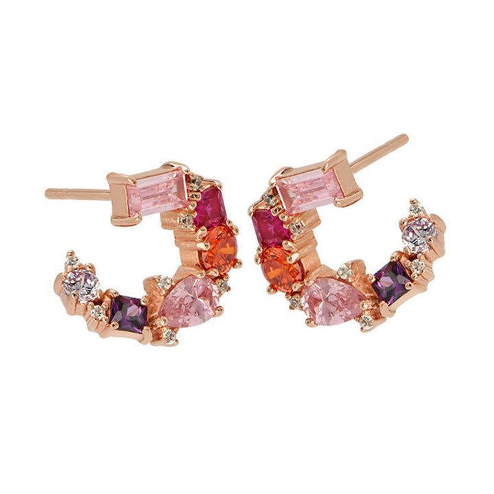 Amelia Scott Rose Gold Lottie Cluster Disco Earrings image