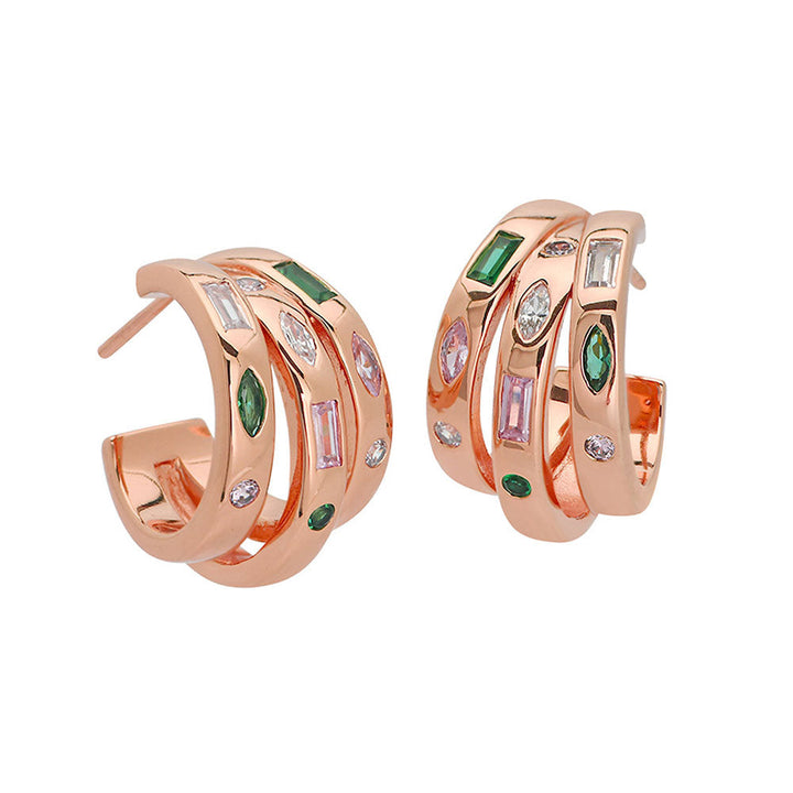 Amelia Scott Rose Gold Mila Chunky Illusion Flamingo Hoop Earrings image