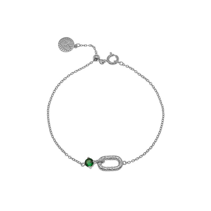 Amelia Scott Silver Antique Emerald Green Oval Bracelet image