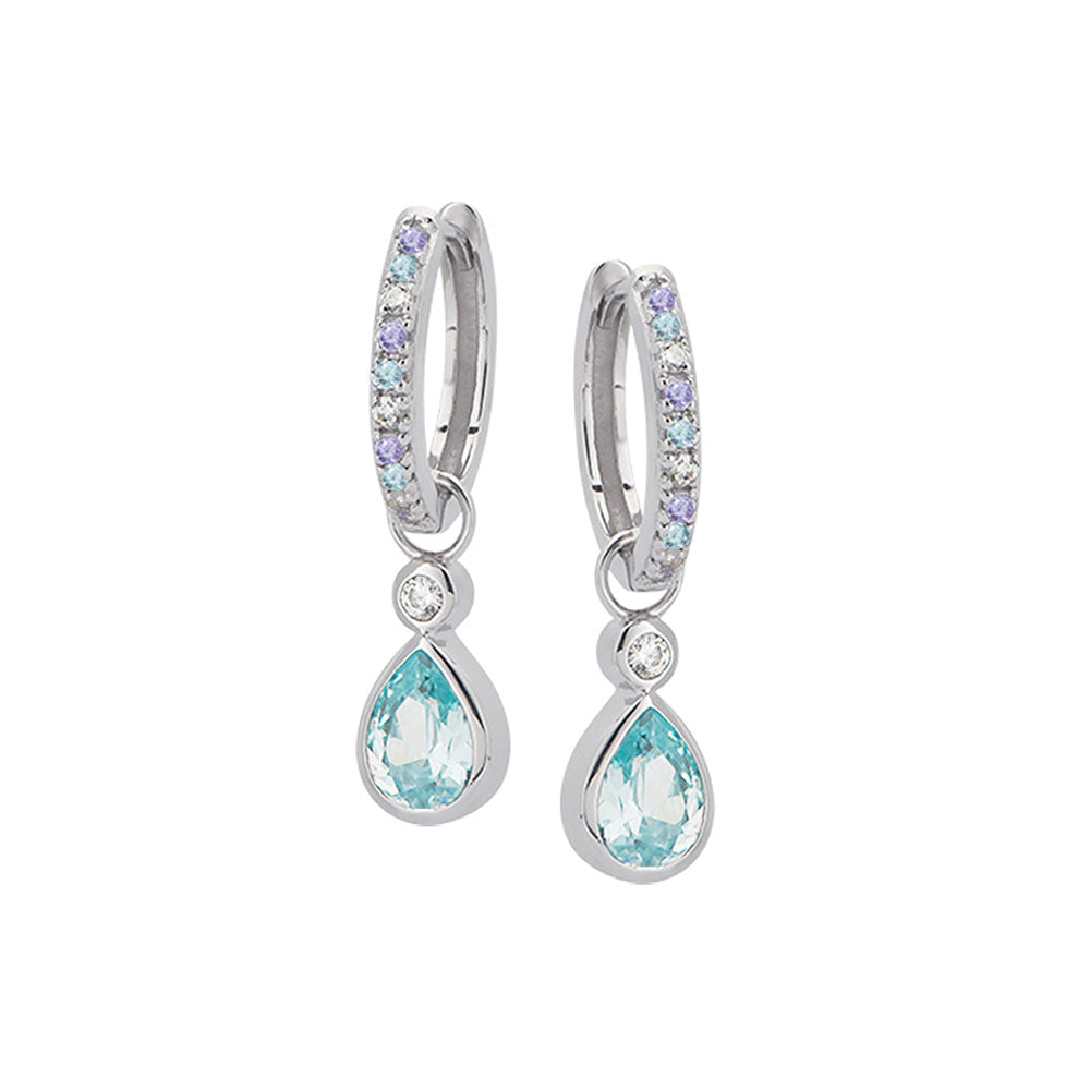 Amelia Scott Silver Sofia Aquamarine & Lilac Hoop Earrings image 1