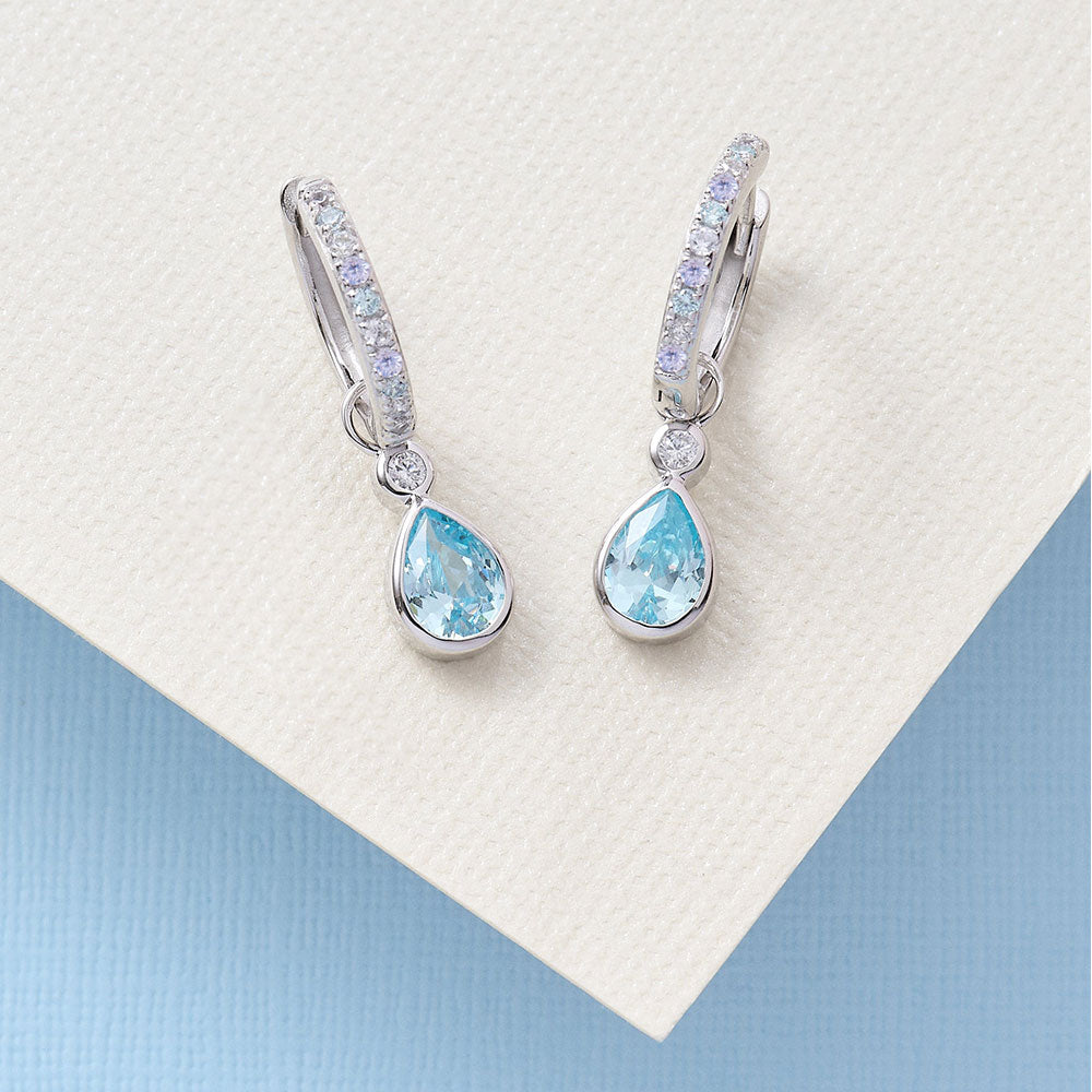 Amelia Scott Silver Sofia Aquamarine & Lilac Hoop Earrings image