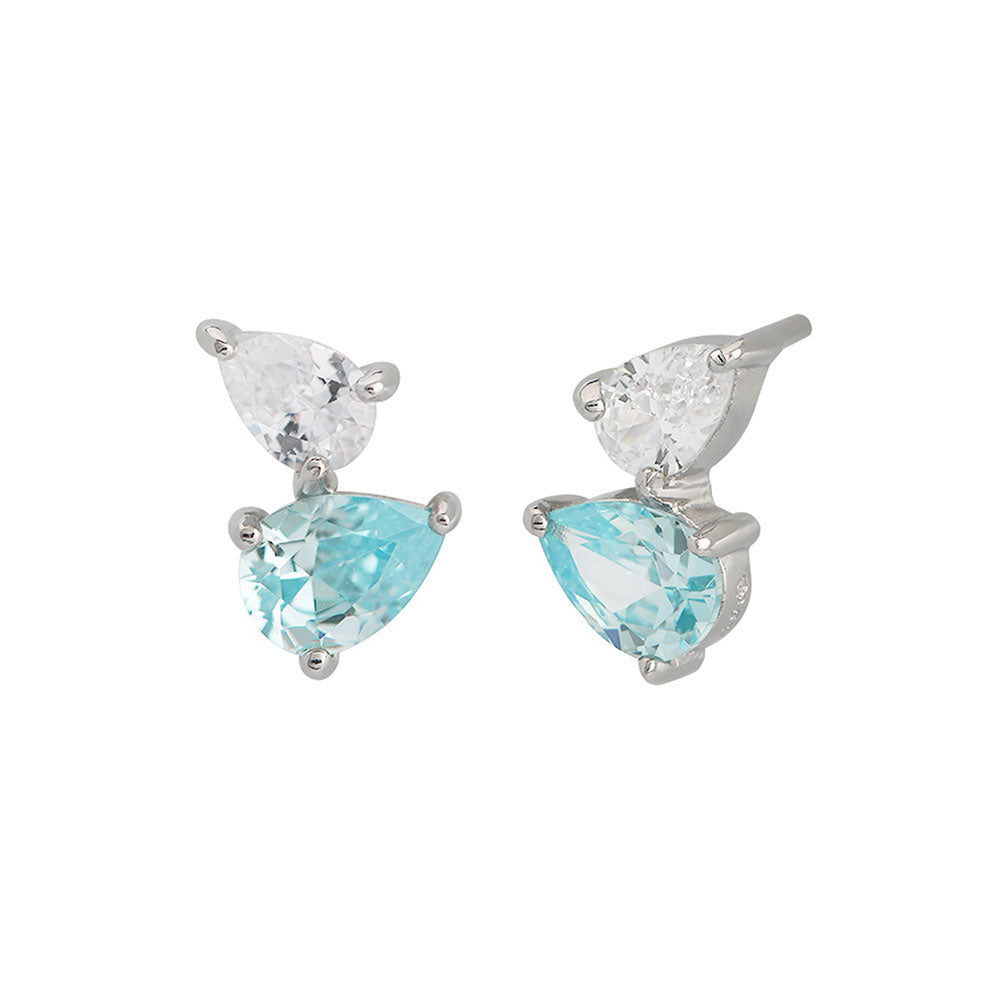 Amelia Scott Silver Sofia Aquamarine Stud Earrings image