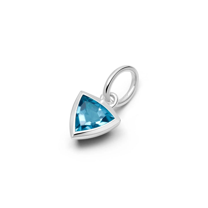 Daisy London Silver Blue Topaz December Birthstone Charm Pendant