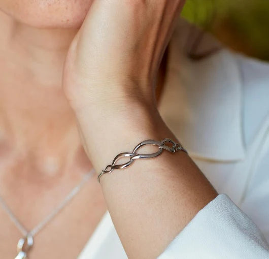 Kit Heath Silver Entwine Twine Link Trio Slider Bracelet