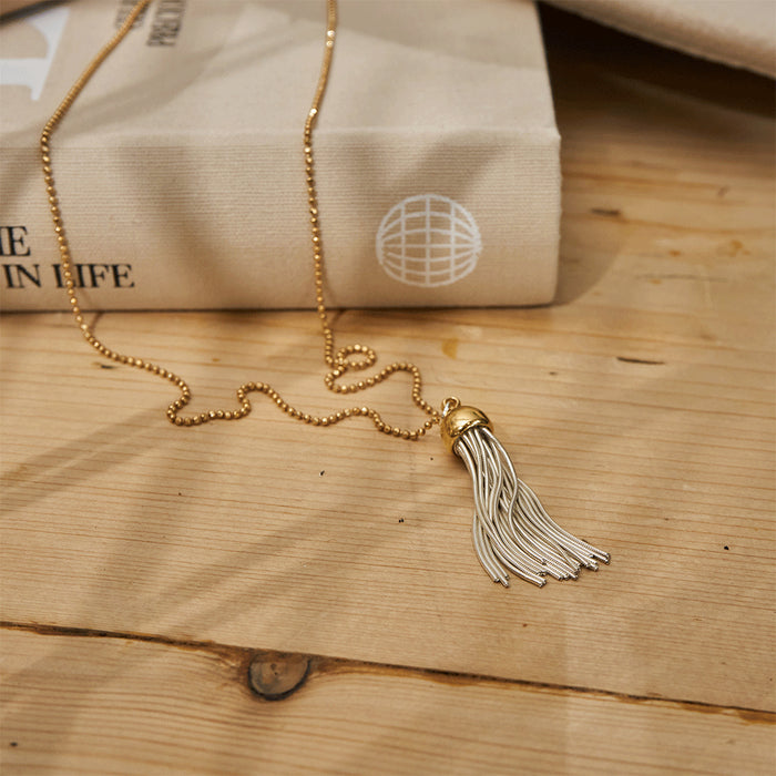 ChloBo Gold Cap Tassel Pendant Necklace