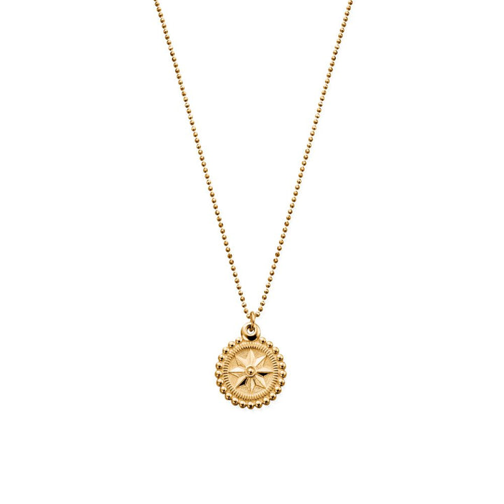 Chlobo Gold Diamond Cut Chain Bobble Compass Necklace