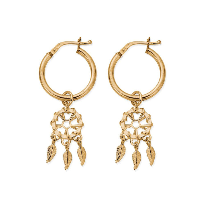 Chlobo Gold Dream Catcher Hoop Earrings