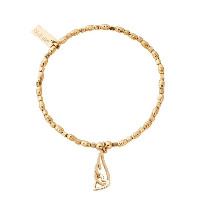 Chlobo Gold Interlocking Angel Wing and Heart Bracelet