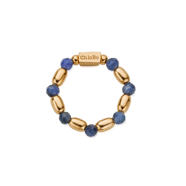 ChloBo Gold Mini Rice Sodalite Ring