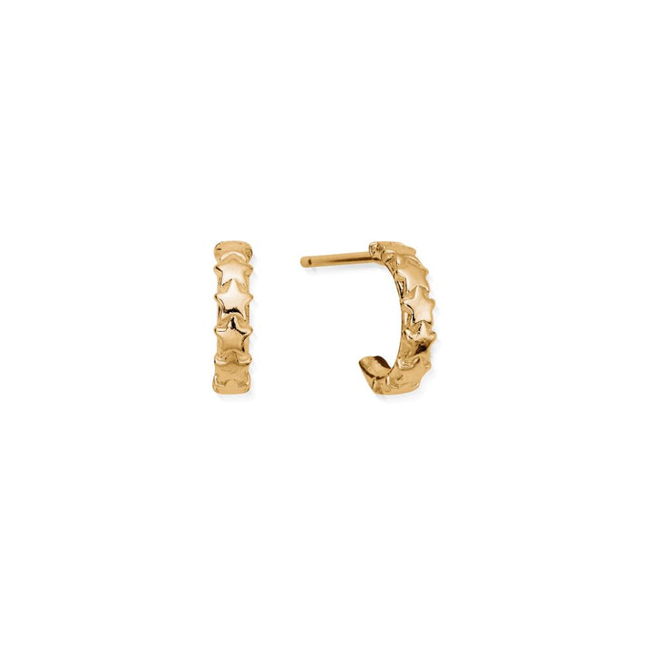 Chlobo Gold Tiny Star Huggie Hoop Earrings