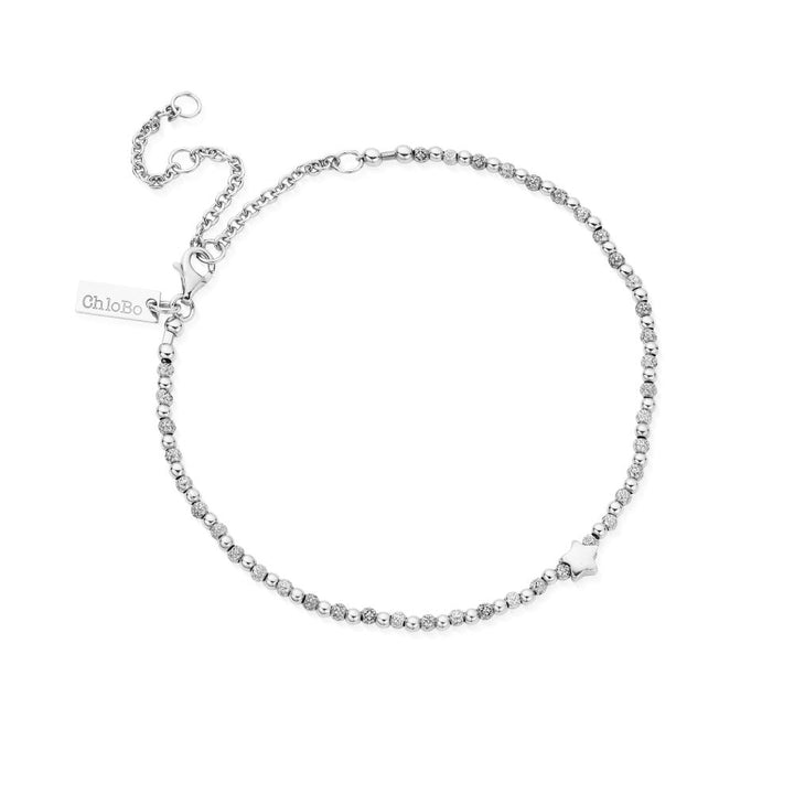 Chlobo Silver Inset Star Anklet