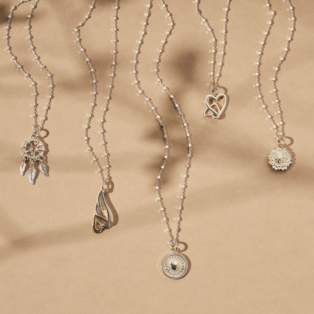 Chlobo Silver Interlocking Love Heart Necklace