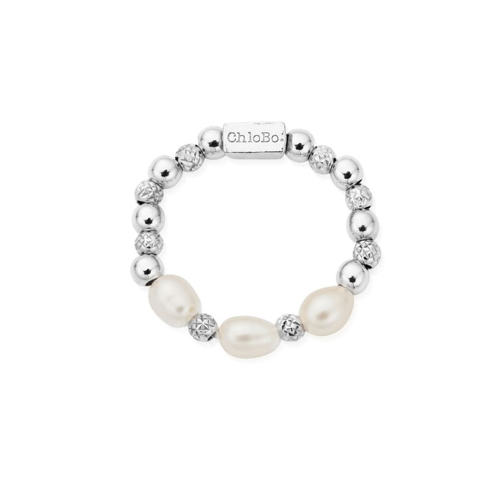 Chlobo Silver Triple Pearl Ring