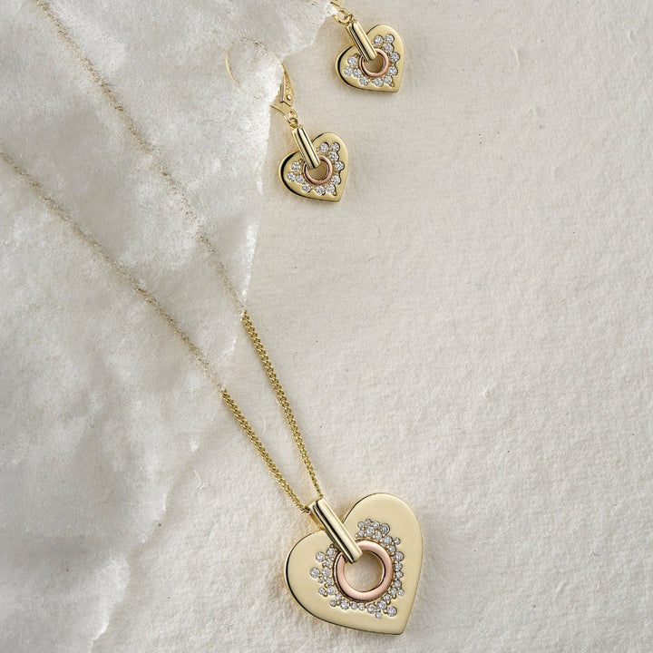 Clogau Cariad  Sparkle Gold and Diamond Heart Pendant image 2