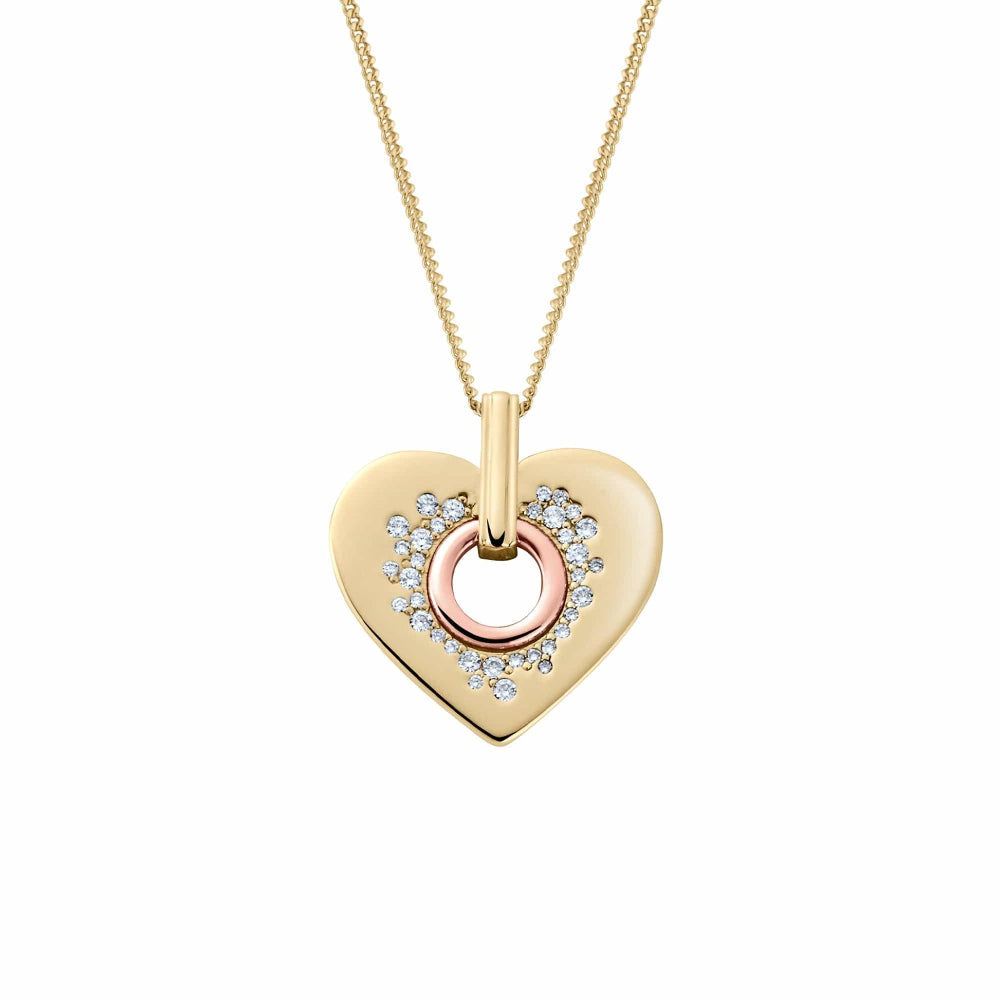 Clogau Cariad  Sparkle Gold and Diamond Heart Pendant image