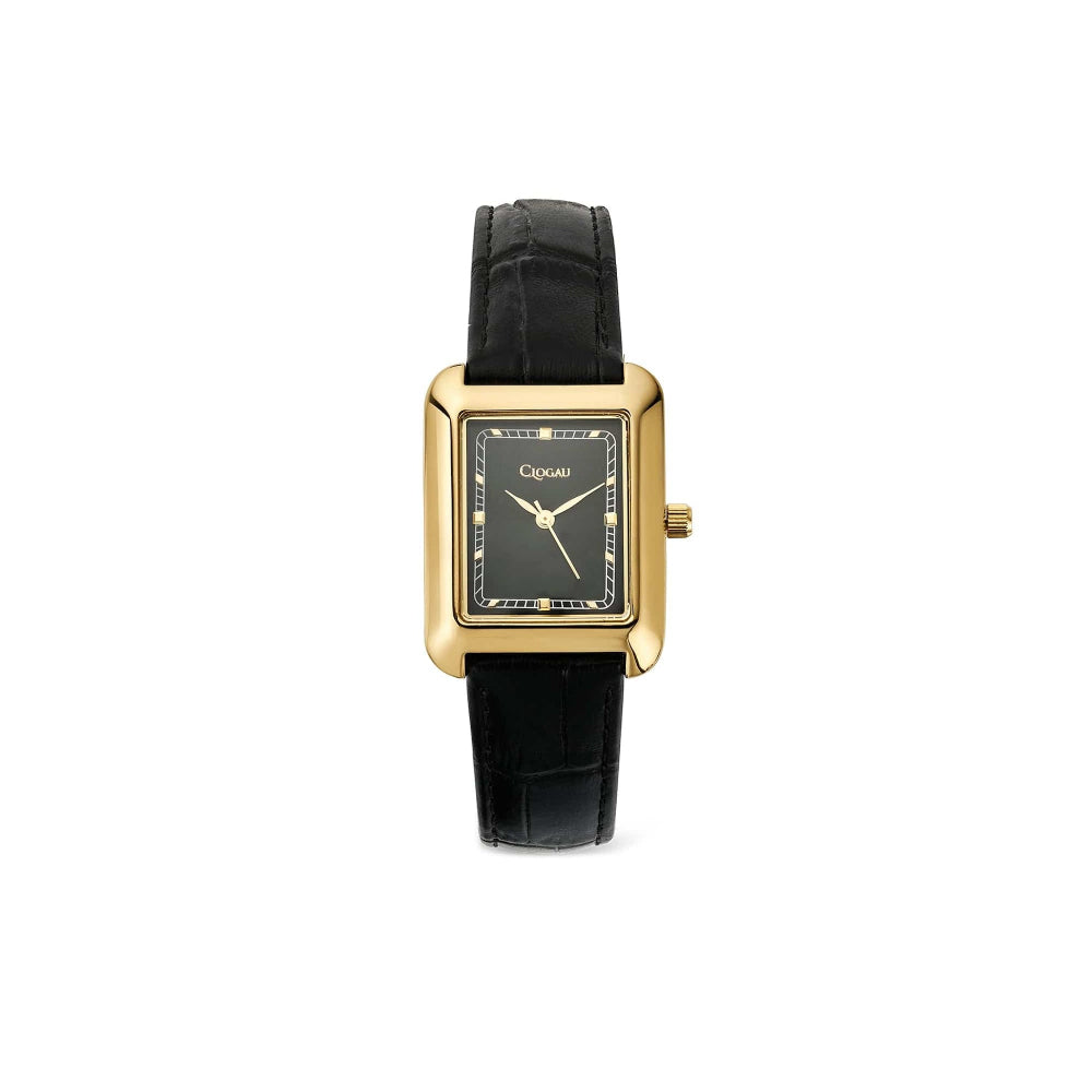 Clogau Crafnant Gold Black Leather Women's Watch image