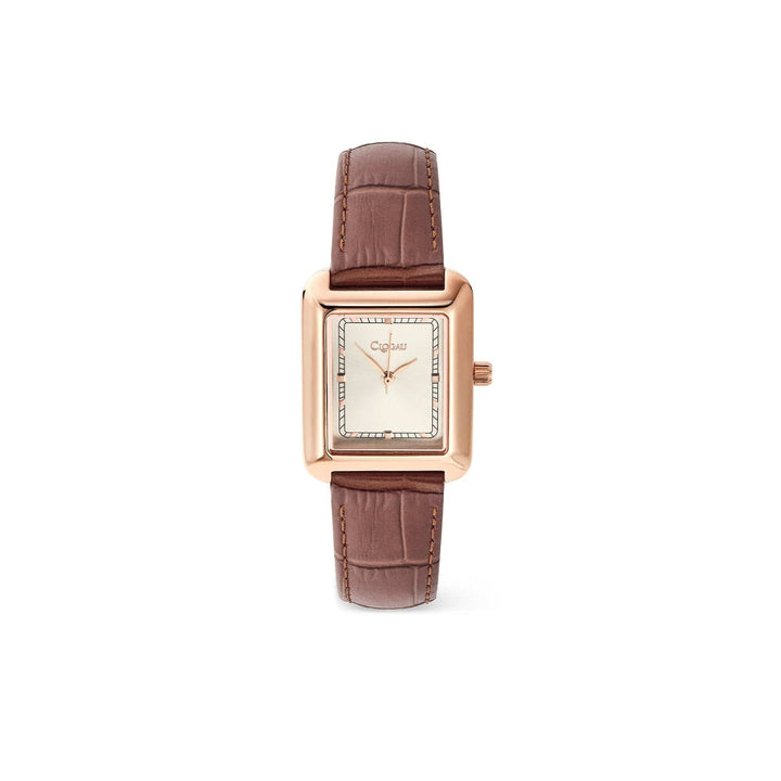 Clogau Crafnant Rose Gold Brown Leather Strap Women's Watch image