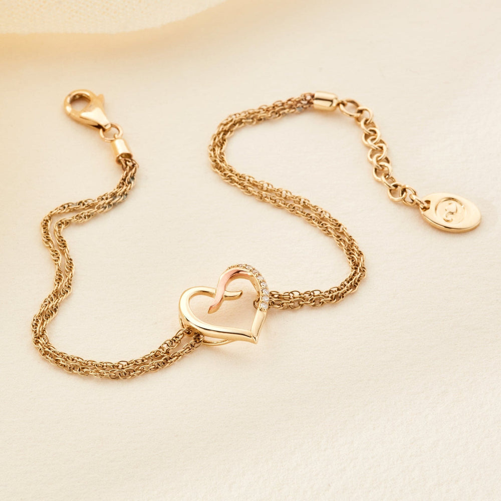 Clogau  Kiss Gold and Diamond Heart Bracelet image 2