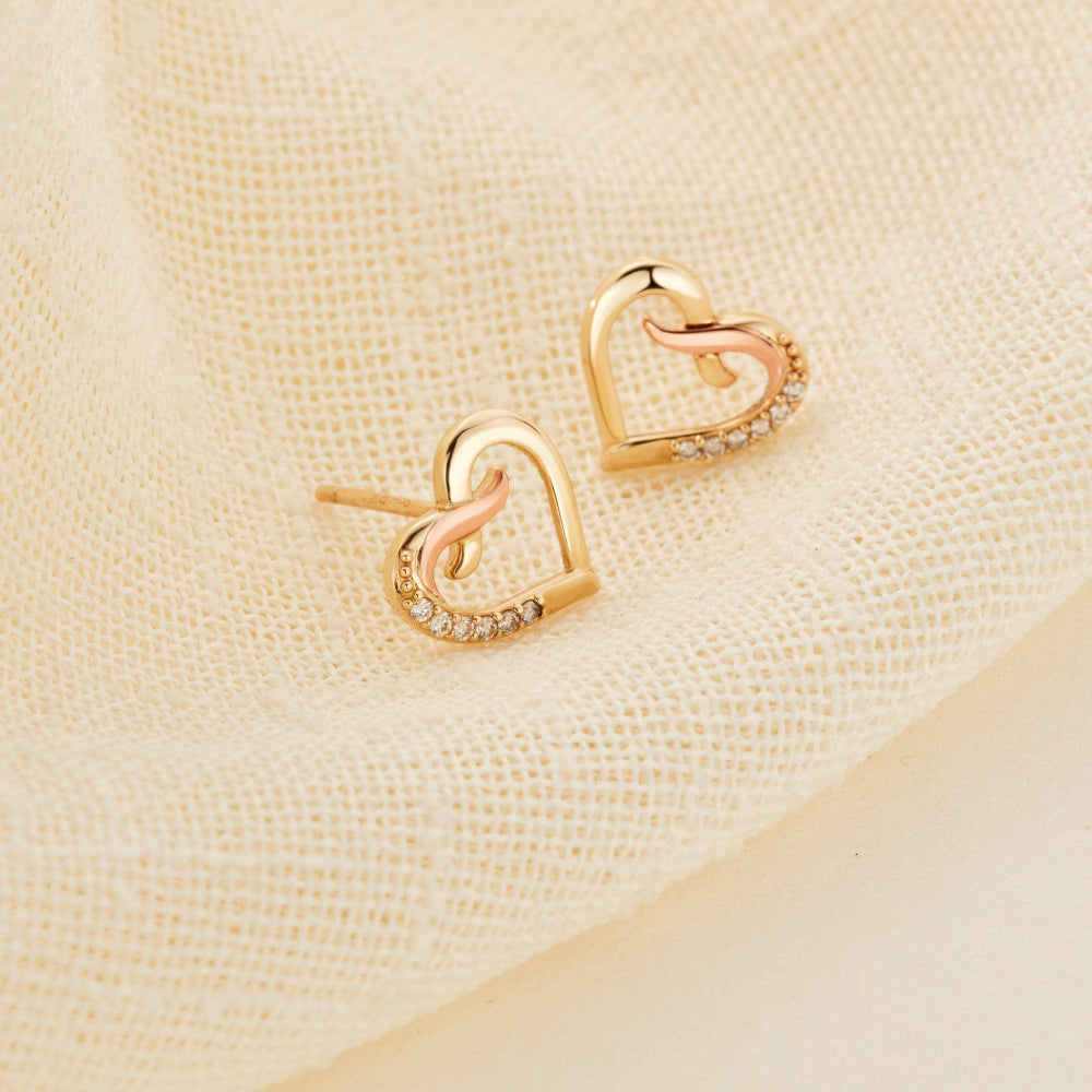 Clogau  Kiss Gold and Diamond Stud Earrings image 2