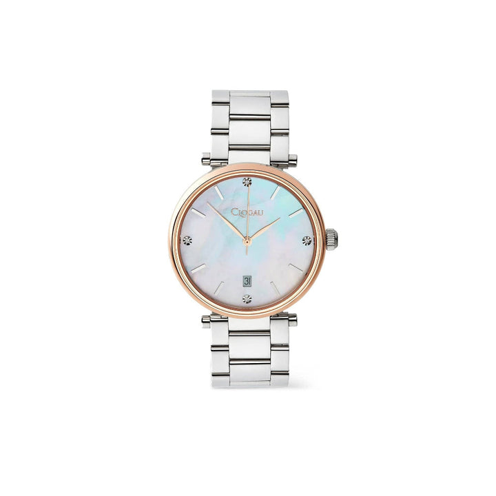 Clogau Ladies Celyn Classic Mother of Pearl Rose Gold Bezel Silver Watch image