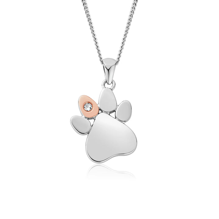 Clogau Paw Print On My Heart Necklace