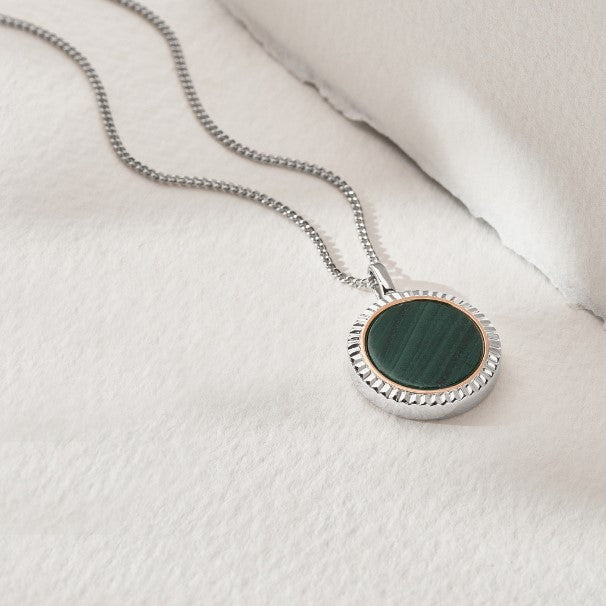 Clogau Reflections Of Padarn Silver And Malachite Pendant